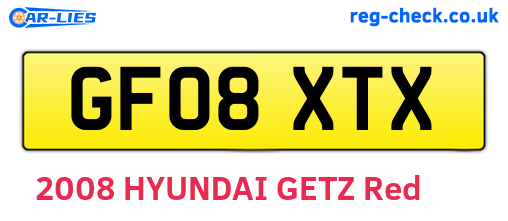GF08XTX are the vehicle registration plates.