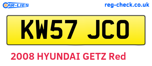 KW57JCO are the vehicle registration plates.