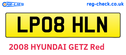 LP08HLN are the vehicle registration plates.
