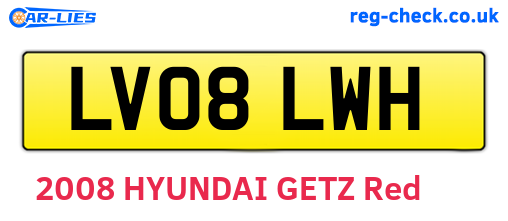 LV08LWH are the vehicle registration plates.