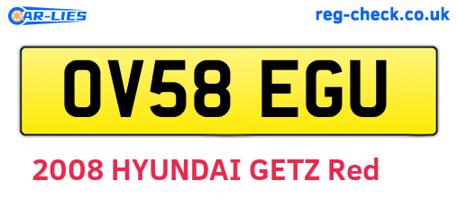 OV58EGU are the vehicle registration plates.