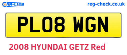 PL08WGN are the vehicle registration plates.