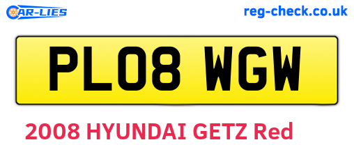 PL08WGW are the vehicle registration plates.