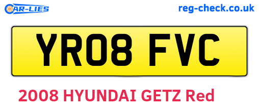 YR08FVC are the vehicle registration plates.