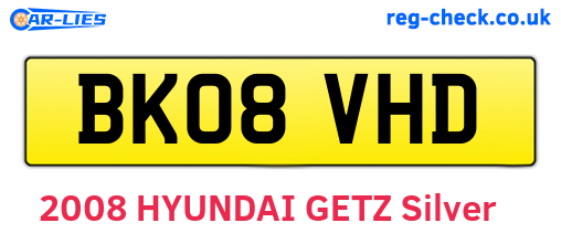 BK08VHD are the vehicle registration plates.