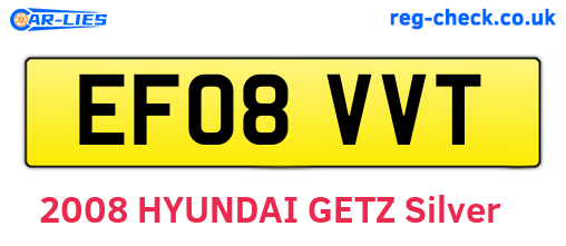 EF08VVT are the vehicle registration plates.
