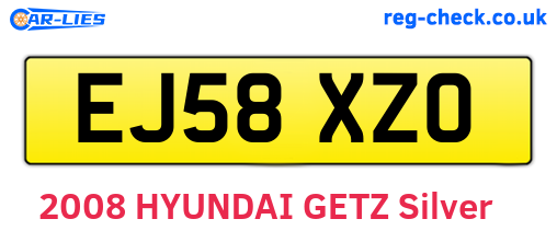 EJ58XZO are the vehicle registration plates.