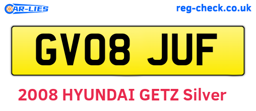 GV08JUF are the vehicle registration plates.