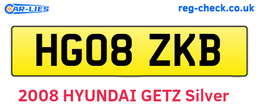 HG08ZKB are the vehicle registration plates.