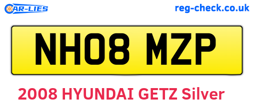 NH08MZP are the vehicle registration plates.