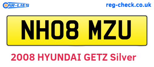 NH08MZU are the vehicle registration plates.