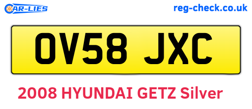 OV58JXC are the vehicle registration plates.