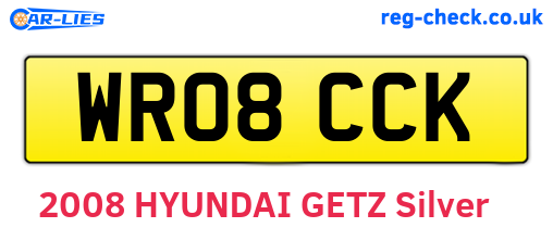 WR08CCK are the vehicle registration plates.