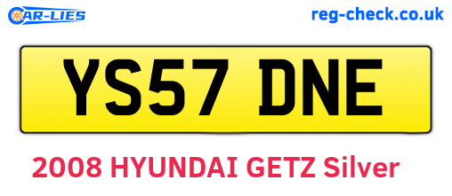 YS57DNE are the vehicle registration plates.