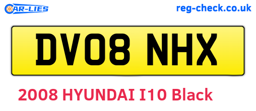 DV08NHX are the vehicle registration plates.