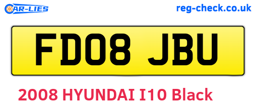 FD08JBU are the vehicle registration plates.
