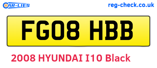 FG08HBB are the vehicle registration plates.