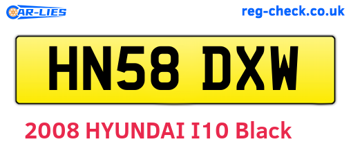 HN58DXW are the vehicle registration plates.