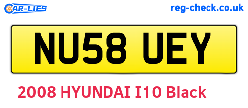 NU58UEY are the vehicle registration plates.