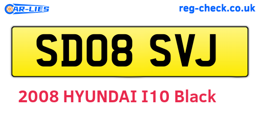 SD08SVJ are the vehicle registration plates.