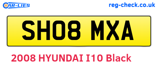 SH08MXA are the vehicle registration plates.