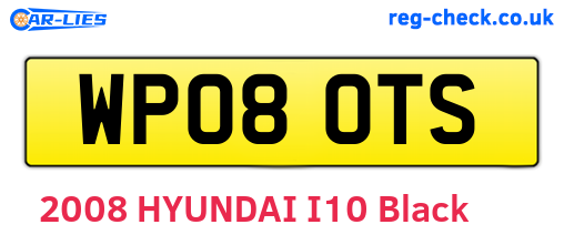 WP08OTS are the vehicle registration plates.