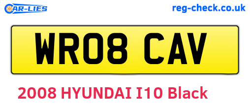 WR08CAV are the vehicle registration plates.