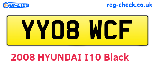 YY08WCF are the vehicle registration plates.