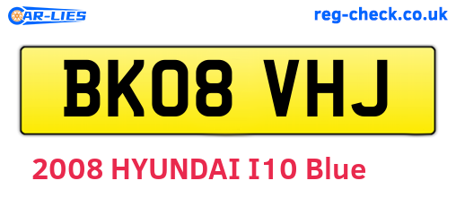 BK08VHJ are the vehicle registration plates.