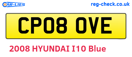 CP08OVE are the vehicle registration plates.