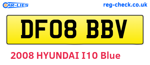 DF08BBV are the vehicle registration plates.