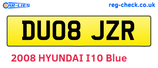 DU08JZR are the vehicle registration plates.