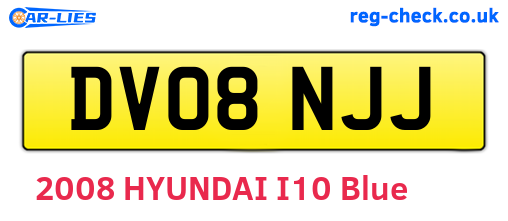 DV08NJJ are the vehicle registration plates.