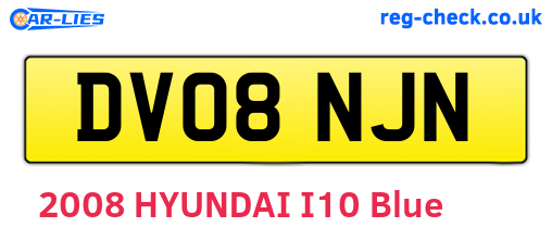 DV08NJN are the vehicle registration plates.