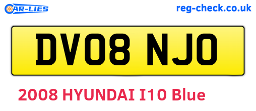 DV08NJO are the vehicle registration plates.