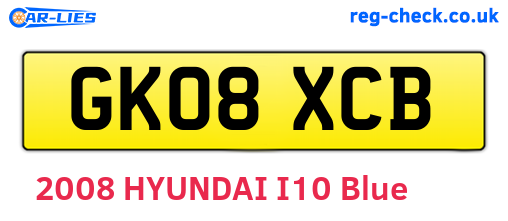 GK08XCB are the vehicle registration plates.