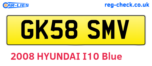 GK58SMV are the vehicle registration plates.