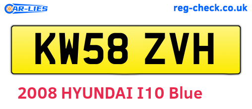 KW58ZVH are the vehicle registration plates.
