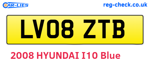 LV08ZTB are the vehicle registration plates.