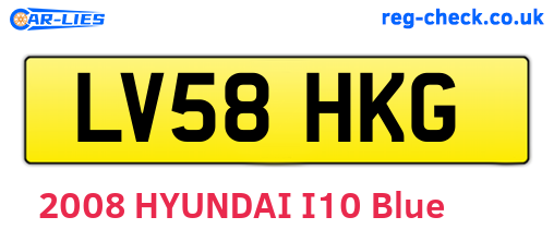 LV58HKG are the vehicle registration plates.