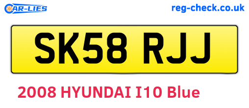 SK58RJJ are the vehicle registration plates.