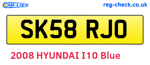 SK58RJO are the vehicle registration plates.
