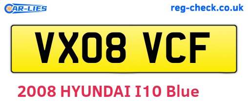 VX08VCF are the vehicle registration plates.