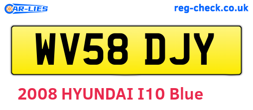 WV58DJY are the vehicle registration plates.