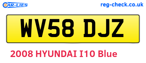 WV58DJZ are the vehicle registration plates.