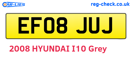 EF08JUJ are the vehicle registration plates.