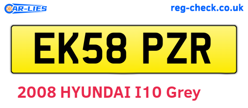 EK58PZR are the vehicle registration plates.
