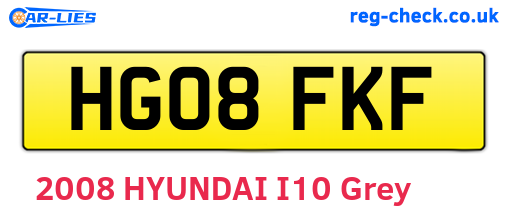 HG08FKF are the vehicle registration plates.