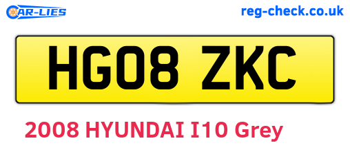 HG08ZKC are the vehicle registration plates.
