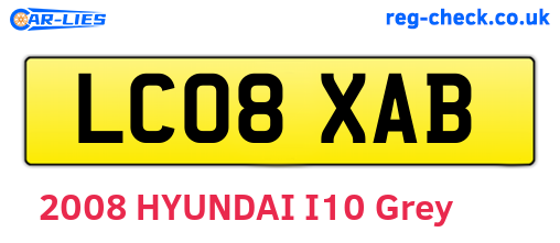 LC08XAB are the vehicle registration plates.